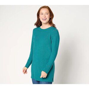 Denim and Co Essentials Tunic Top Size XL Regular Heavenly Jersey Dark Spruce Gr